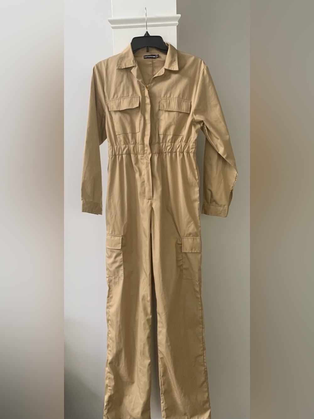 PrettyLittleThing Tan Cargo Jumpsuit